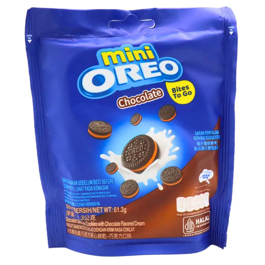 OREO MINI CHOCOLATE COOKIES ZIP PACK 61g  (kort dato)