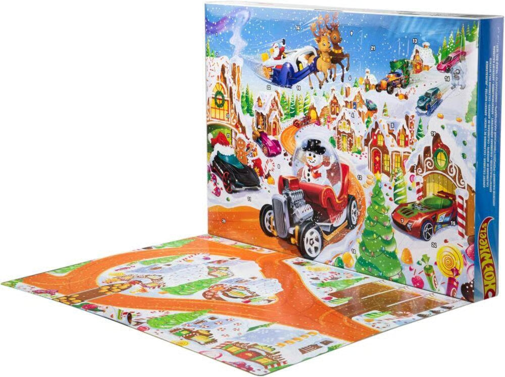 Hot Wheels Julekalender 2025 (10 biler + tilbehør)