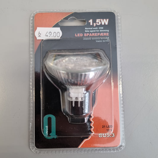 Lyspære LED 1,5W (25w) GU5.3 12v 21 LED (utsalg!)