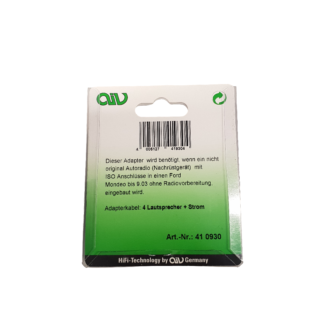 Aiv Iso Adapter Ford Mondeo