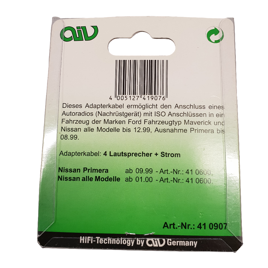 Aiv Iso Adapter Nissan / Ford Maverick
