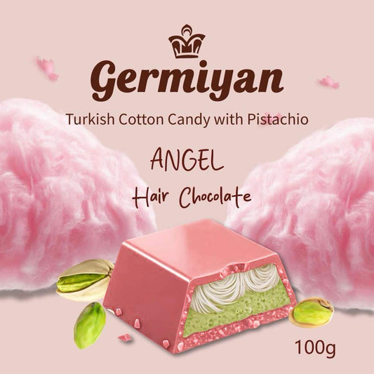 GERMIYAN ANGEL HAIR DUBAI SJOKOLADE Turkish cotton candy + Pistasj (100g)