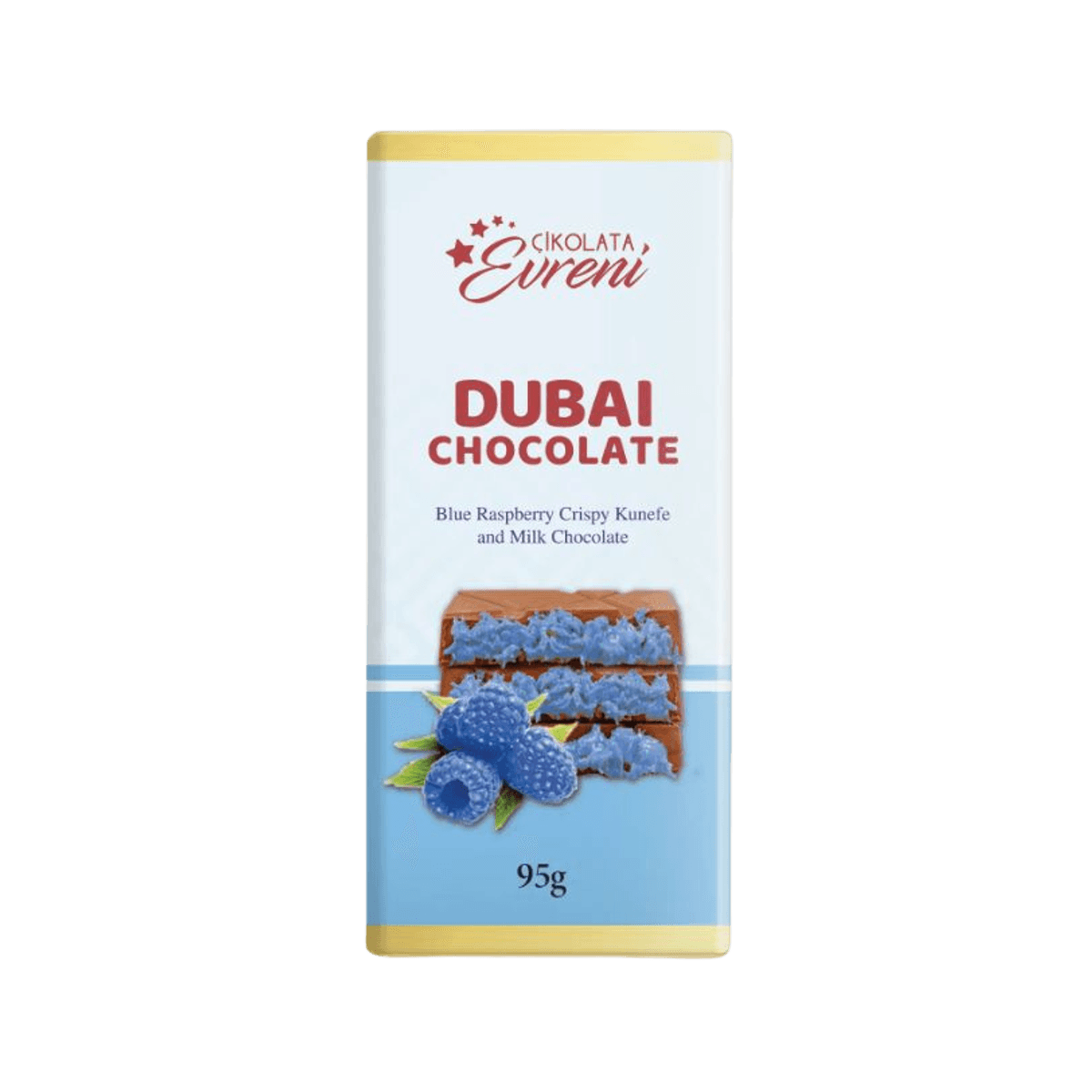 Dubai Blue Raspberry Crispy Kunefe and Milk Chocolate (95g)