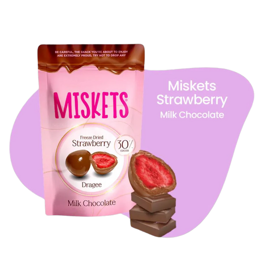 MISKETS MILK CHOCOLATE COVERED FREEZE-DRIED STRAWBERRY 80g