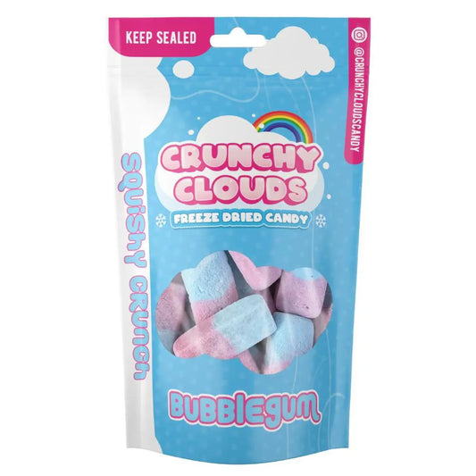 CRUNCHY CLOUDS SQUISHY CRUNCH BUBBLEGUM FREEZE DRIED SWEETS POUCH 50g